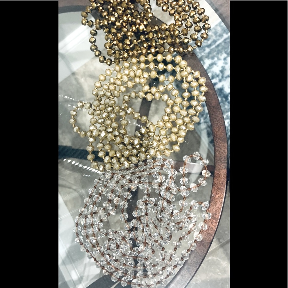 (SOLD) NEW! SET OF 3 LONG SPARKLE BEADED NECKLACES